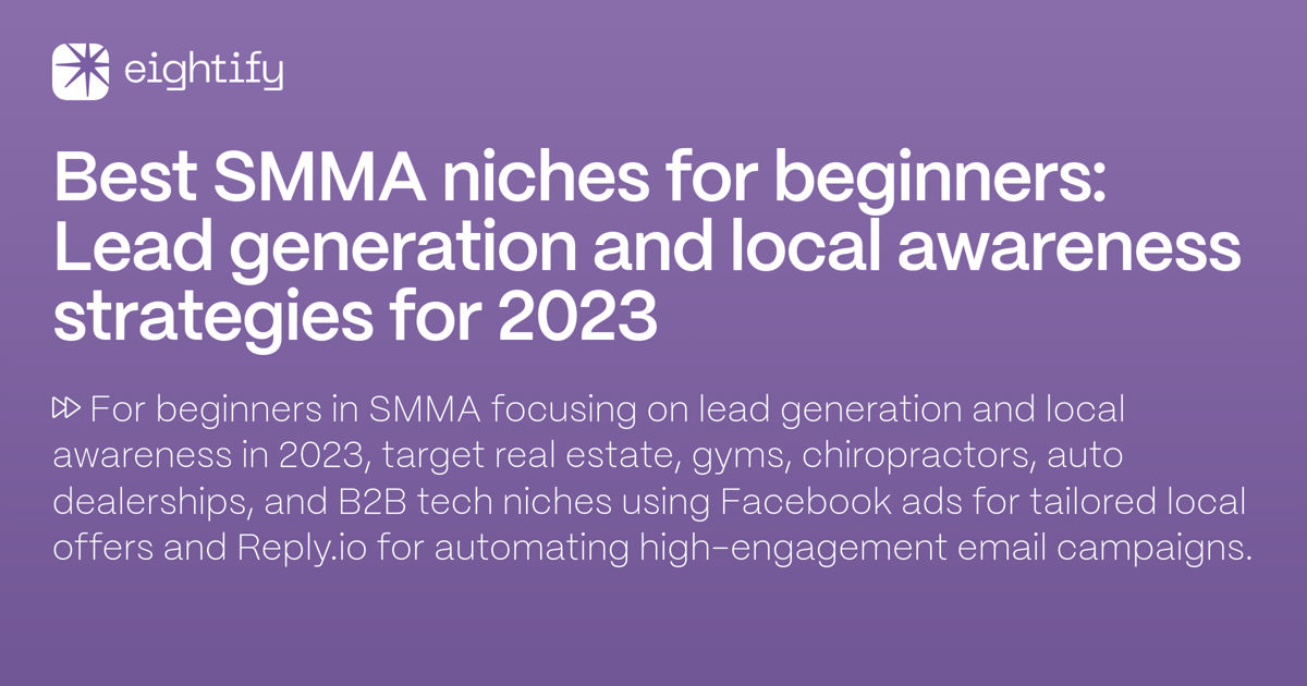 Best SMMA niches for beginners Lead generation and local awareness