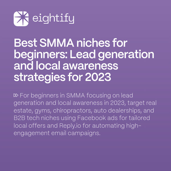 Best SMMA niches for beginners Lead generation and local awareness