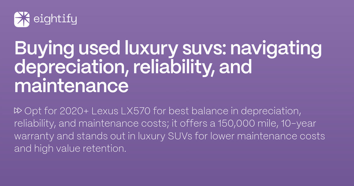 Buying used luxury SUVs Navigating depreciation, reliability, and