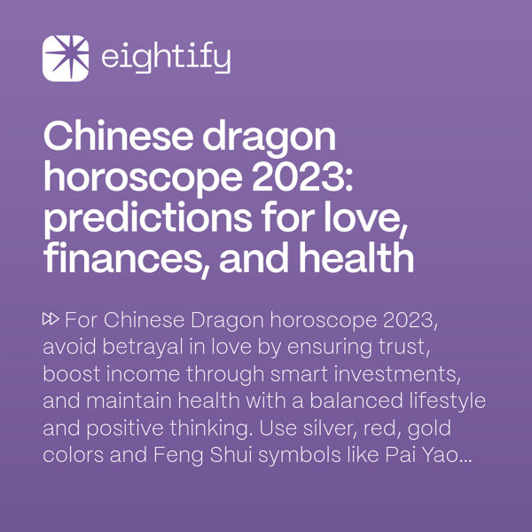 Chinese Dragon horoscope 2023 Predictions for love, finances, and