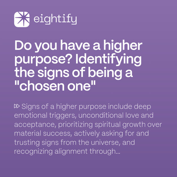 Do you have a higher purpose? Identifying the signs of being a