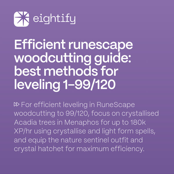 Efficient RuneScape woodcutting guide Best methods for leveling 199/