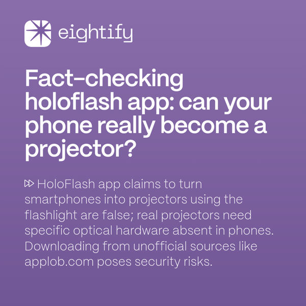 Factchecking HoloFlash app Can your phone really a projector