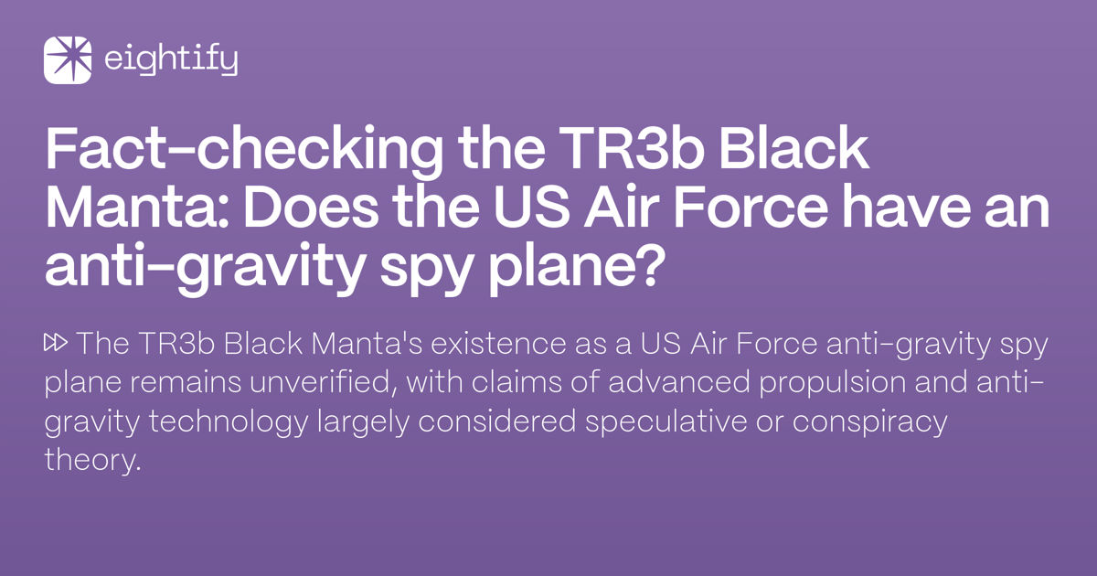 Fact-checking the TR3b Black Manta: Does the US Air Force have an anti ...
