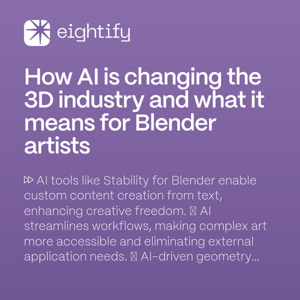 How AI is changing the 3D industry and what it means for Blender