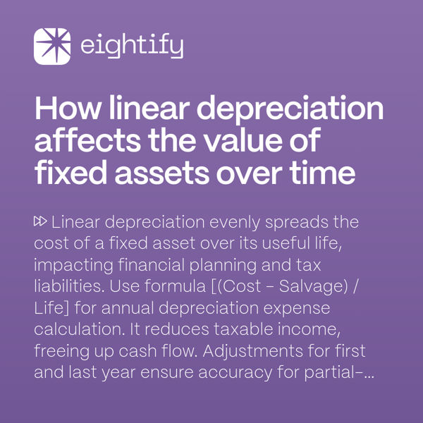 How Linear Depreciation Affects The Value Of Fixed Assets Over Time Eightify 6947