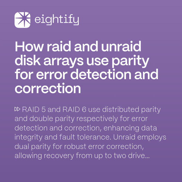 How RAID and Unraid disk arrays use parity for error detection and
