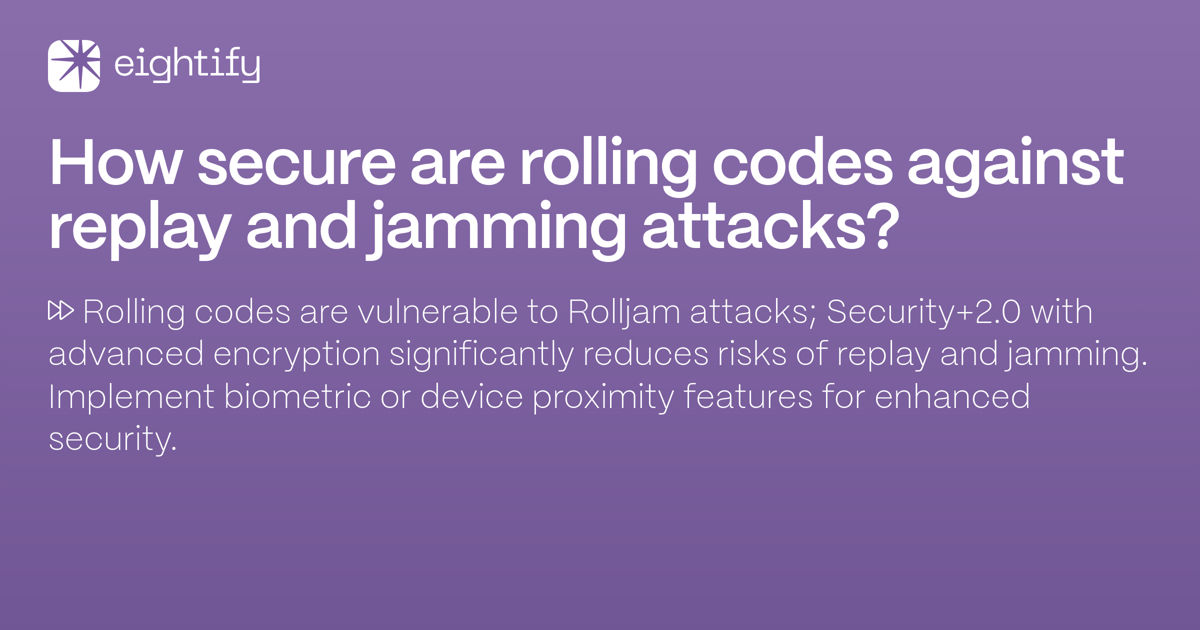 How secure are rolling codes against replay and jamming attacks? Eightify