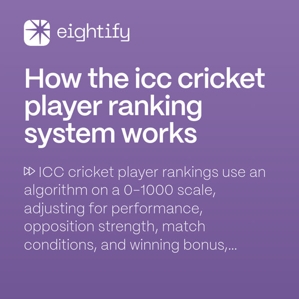 How the ICC cricket player ranking system works Eightify