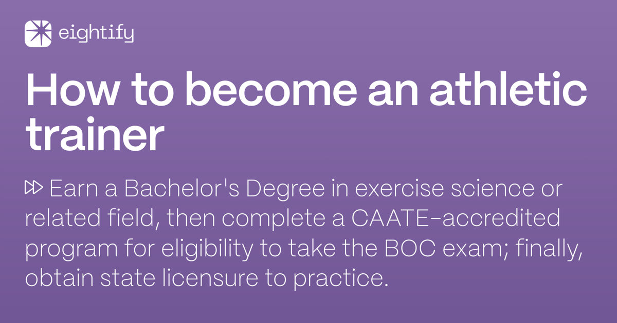 How to an athletic trainer Eightify