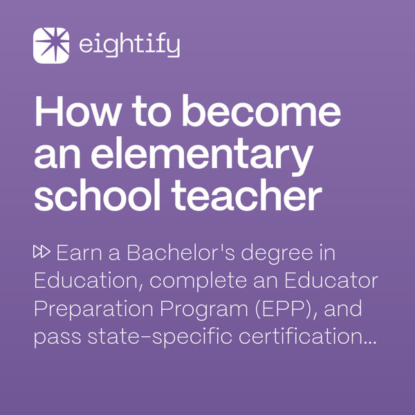 How to an elementary school teacher Eightify