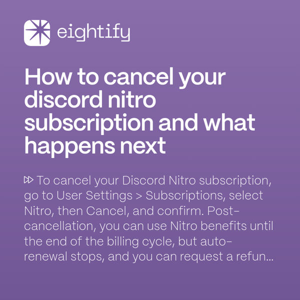 How to cancel your Discord Nitro subscription and what happens next