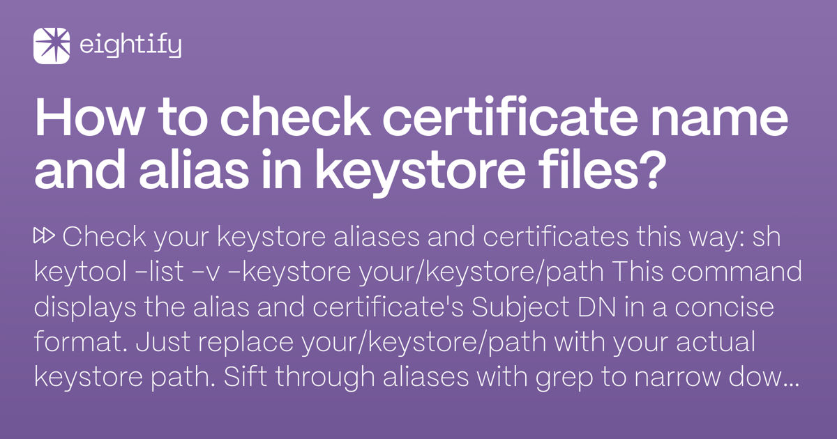 What Is The Default Alias Name And Keystore Path If Not Provided – KFYT