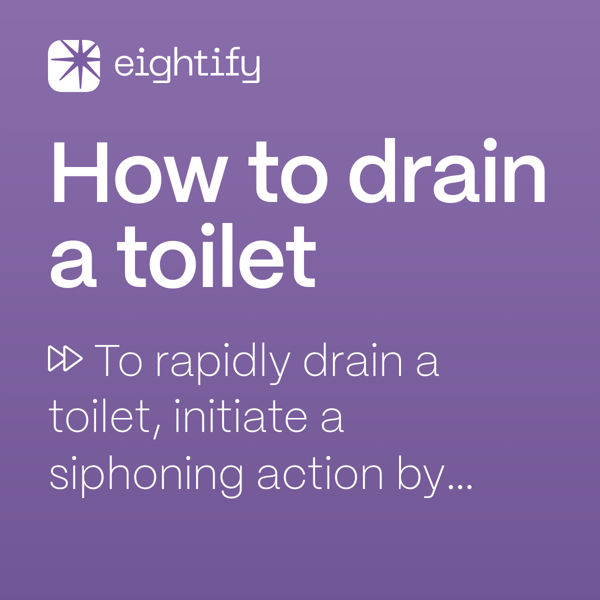 How to drain a toilet Eightify