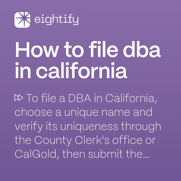 How to file dba in california Eightify