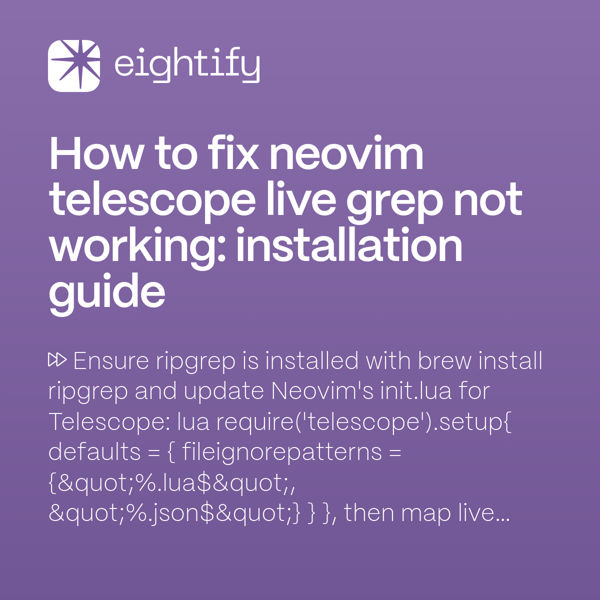 How to fix Neovim Telescope Live Grep not working Installation guide