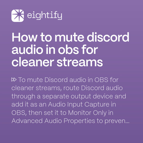 How To Mute Discord Audio In OBS For Cleaner Streams Eightify how-to-mute-discord-audio-in-obs-for-cleaner-streams-eightify