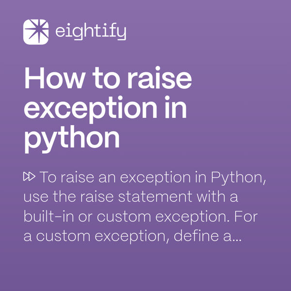 How to raise exception in python Eightify