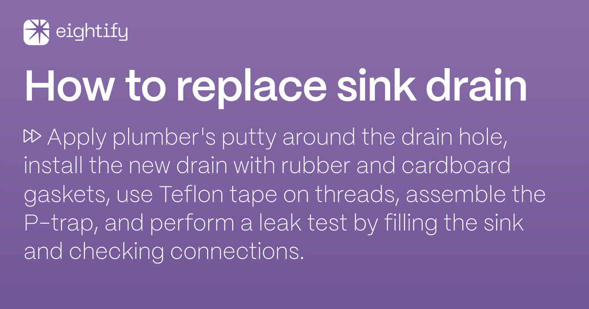 How to replace sink drain Eightify