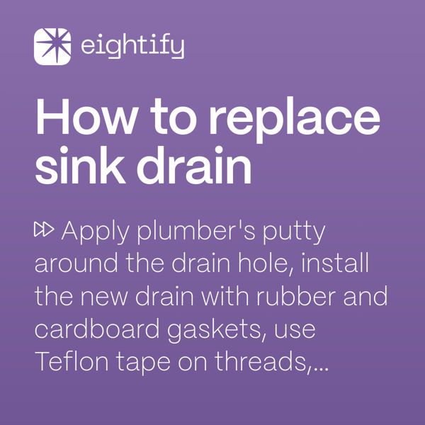 How to replace sink drain Eightify