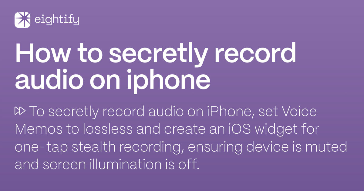 How to secretly record audio on iphone Eightify