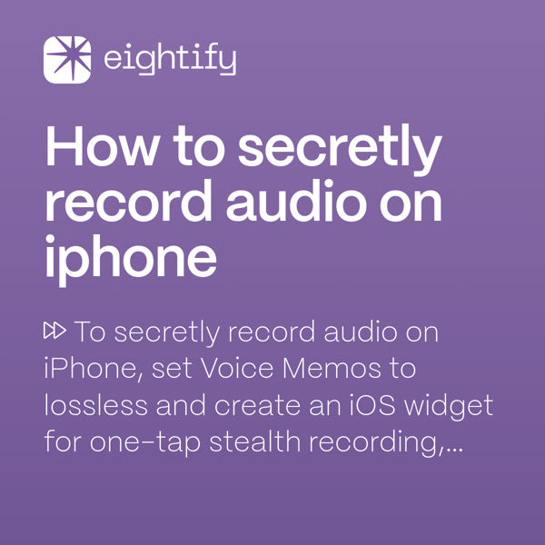 How to secretly record audio on iphone Eightify