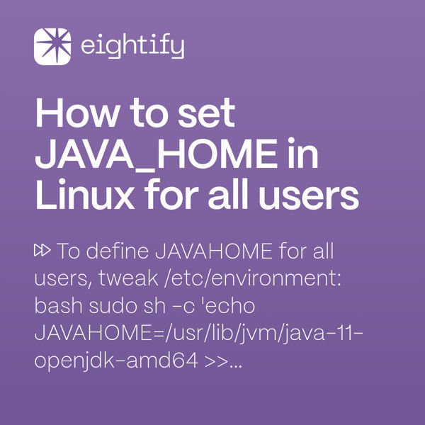 How to set java home in linux for all users eightify