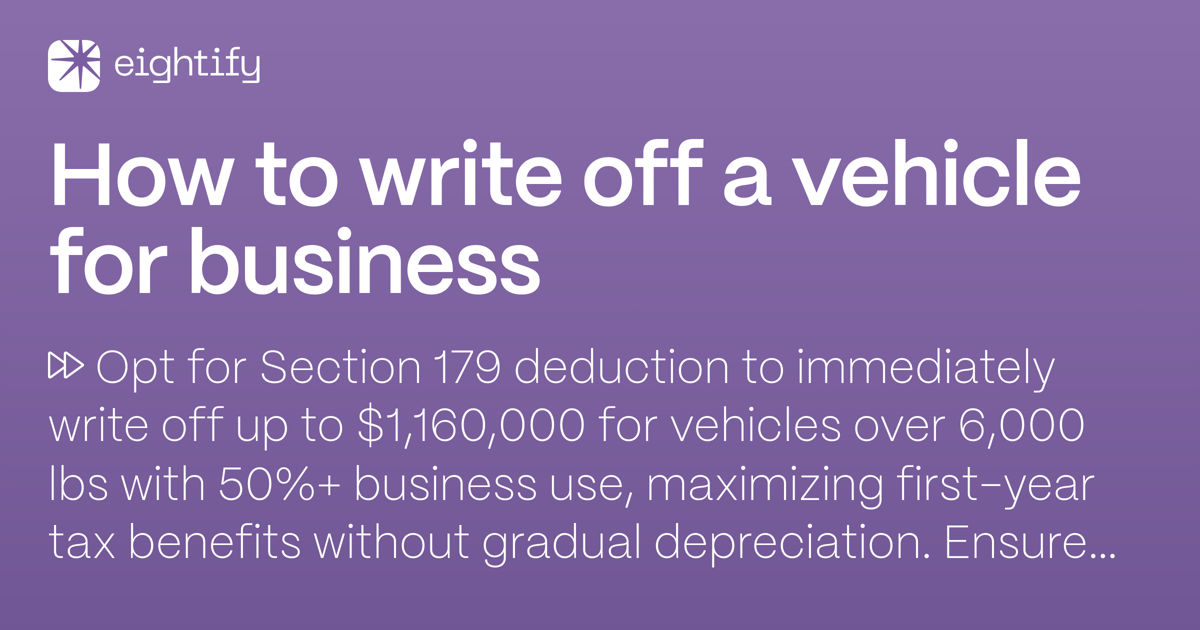 How to write off a vehicle for business Eightify