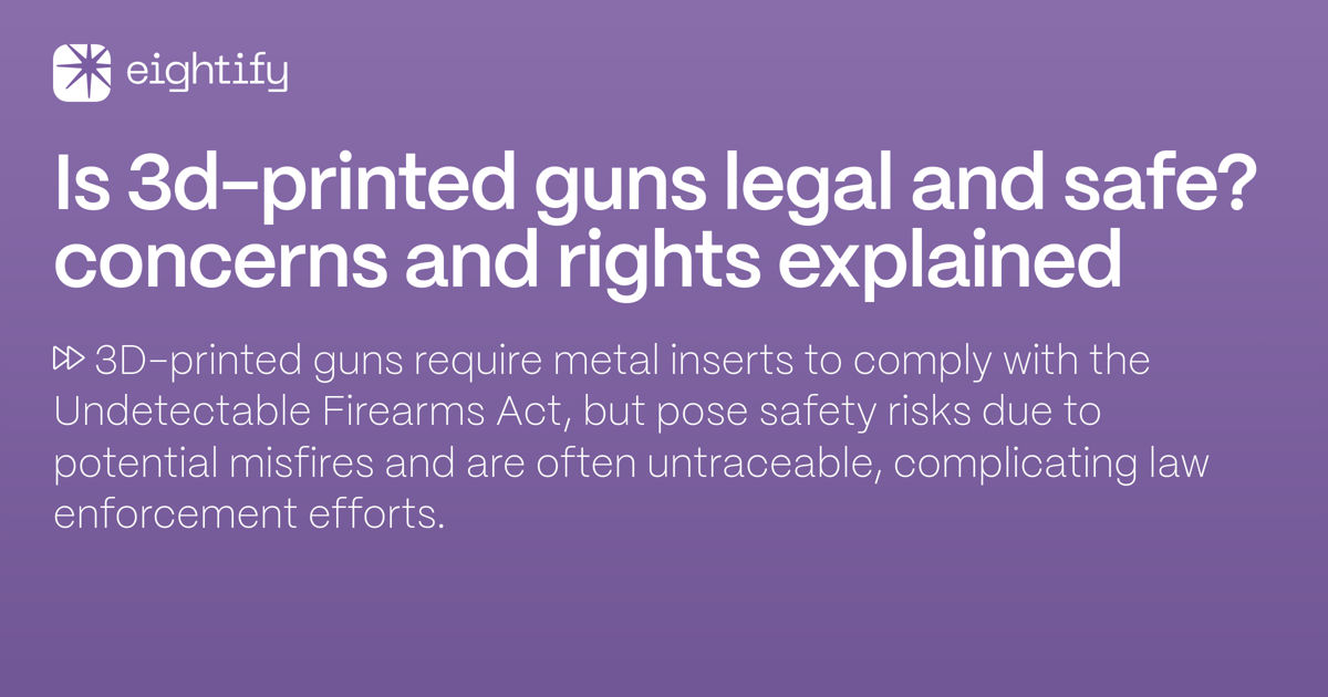 Is 3Dprinted guns legal and safe? Concerns and rights explained Eightify