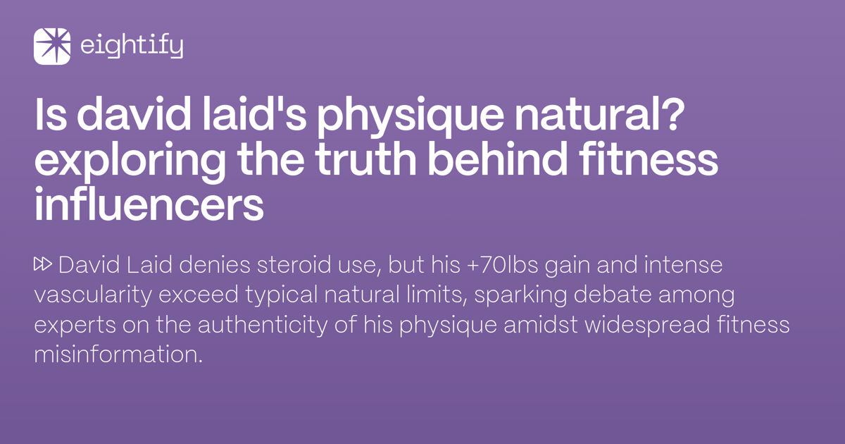 Is David Laid's physique natural? Exploring the truth behind