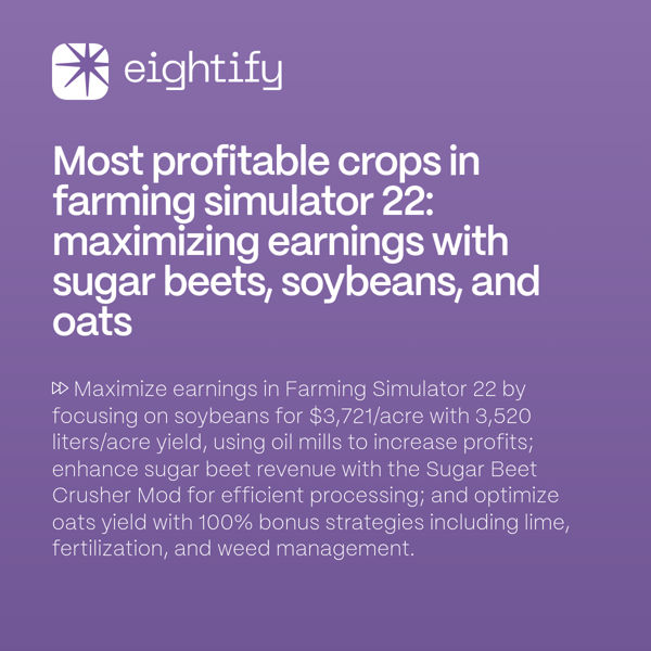 Most profitable crops in Farming Simulator 22 Maximizing earnings with