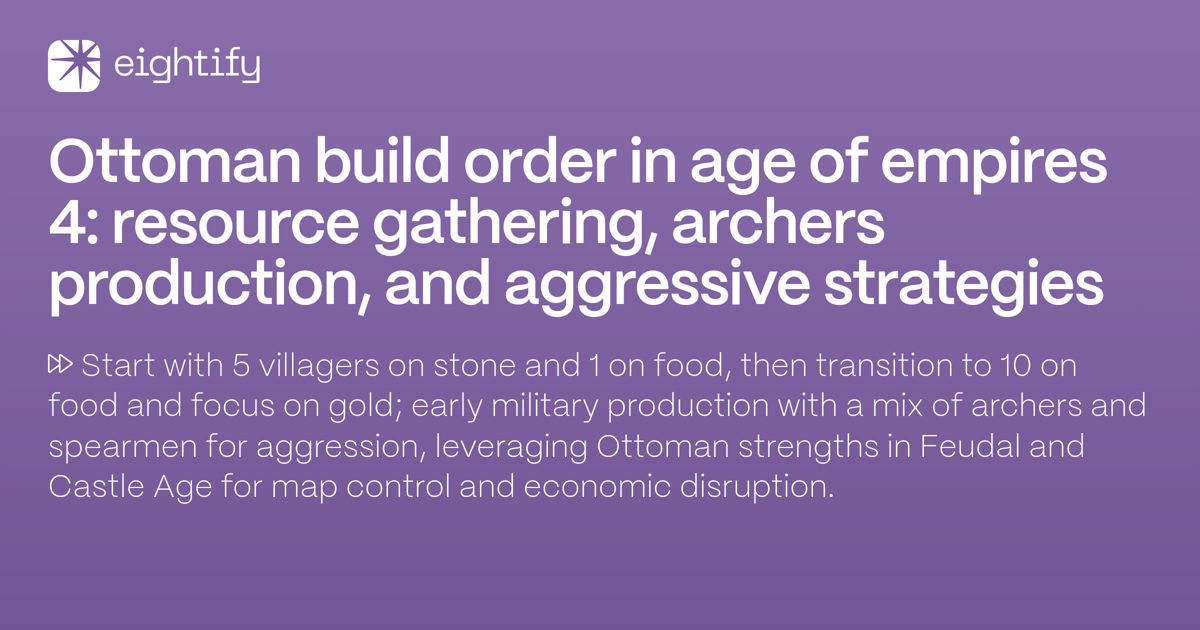 Ottoman build order in Age of Empires 4 Resource gathering, archers production, and aggressive
