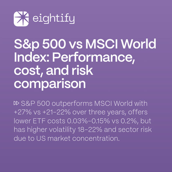 S&P 500 vs MSCI World Index Performance, cost, and risk comparison Eightify