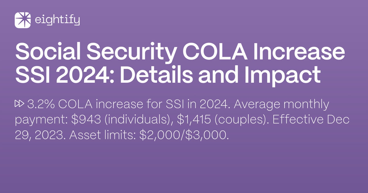 Social Security COLA Increase SSI 2024 Details and Impact Eightify