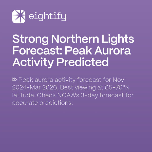 Strong Northern Lights Forecast Peak Aurora Activity Predicted Eightify