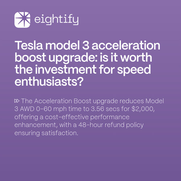 Tesla Model 3 acceleration boost upgrade Is it worth the investment