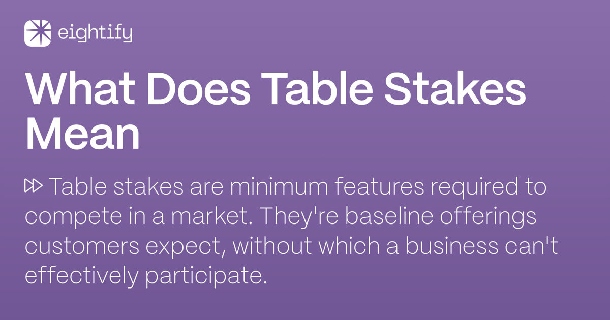 What Does Table Stakes Mean Eightify