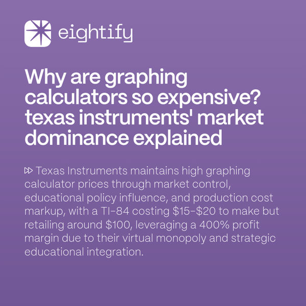 Why are graphing calculators so expensive? Texas Instruments' market