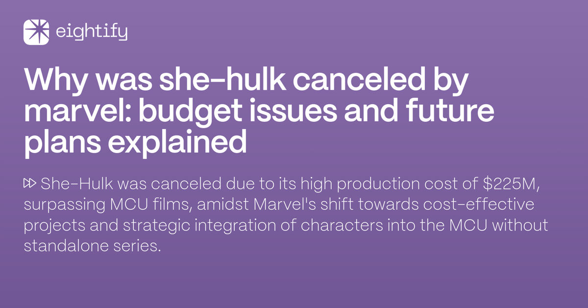 Why was SheHulk canceled by Marvel Budget issues and future plans