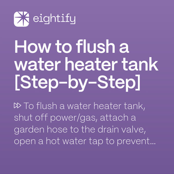 How to flush a water heater tank