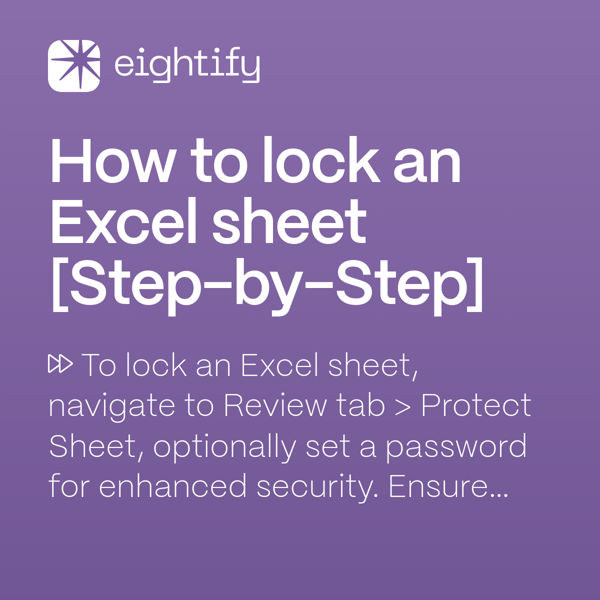 How to lock excel sheet Eightify