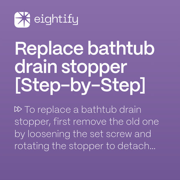 How to Replace a Bathtub Drain