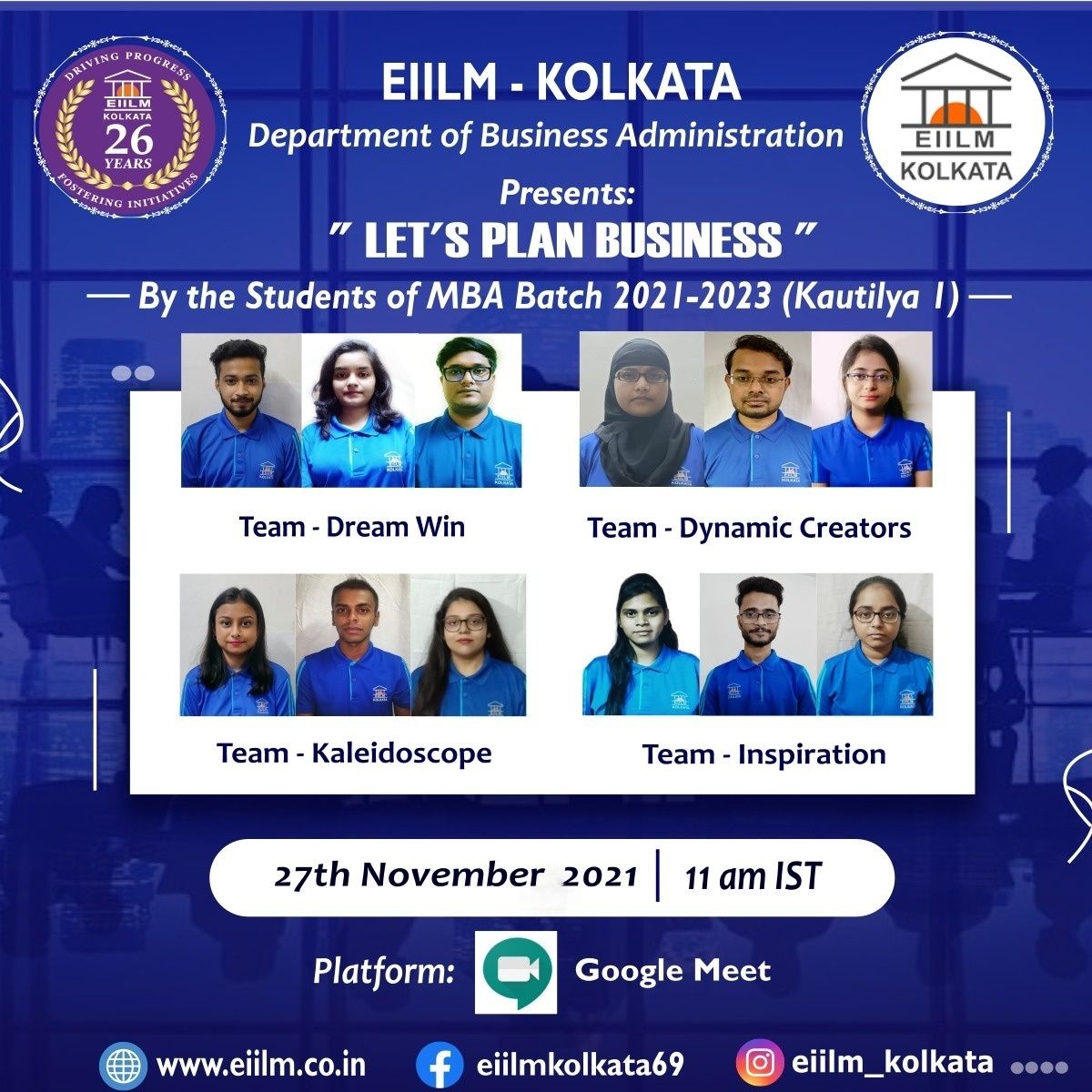 Business Plan Contest Flier | EIILM Kolkata