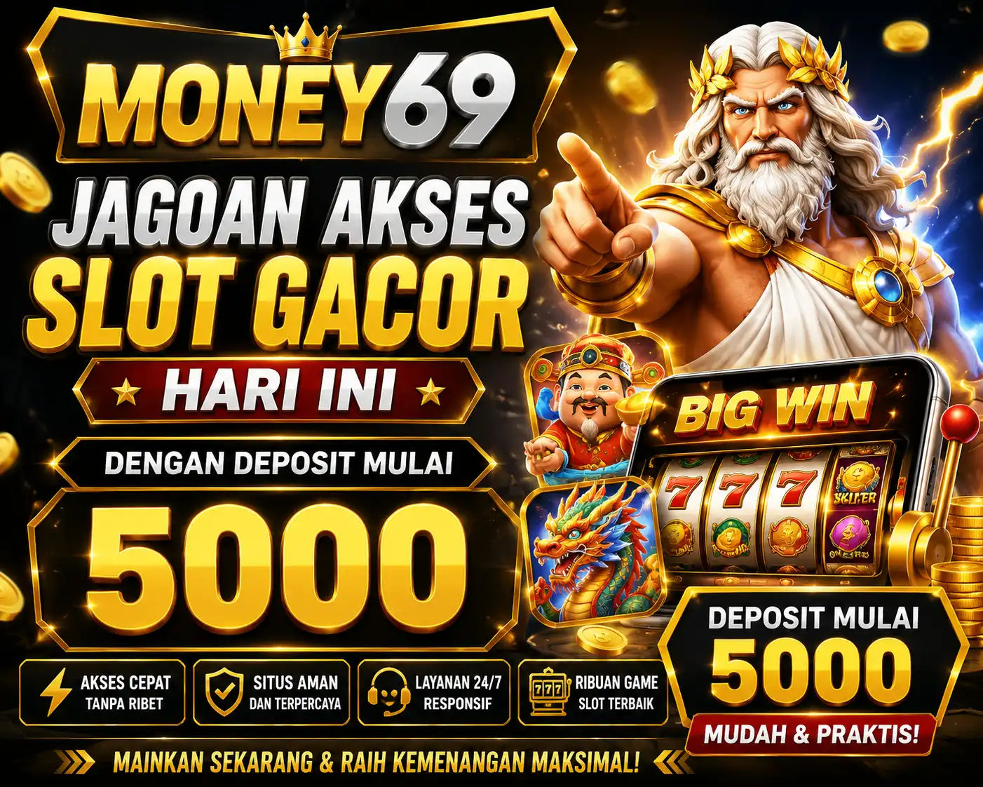 MONEY69: Jagoan Akses Slot online Hari Ini dengan Deposit Mulai 5000