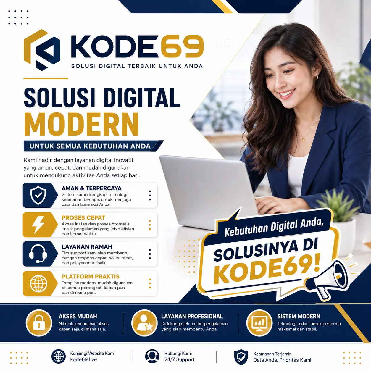 Thumbnail 1 of 3, Poster, KODE69 | Melangkah Lebih Jauh Menuju Masa Depan Digital designed and sold by Kode79.