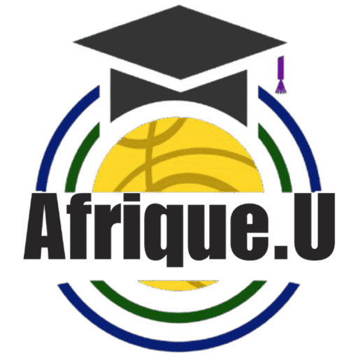 Afrique.U logo — basketball and graduation cap