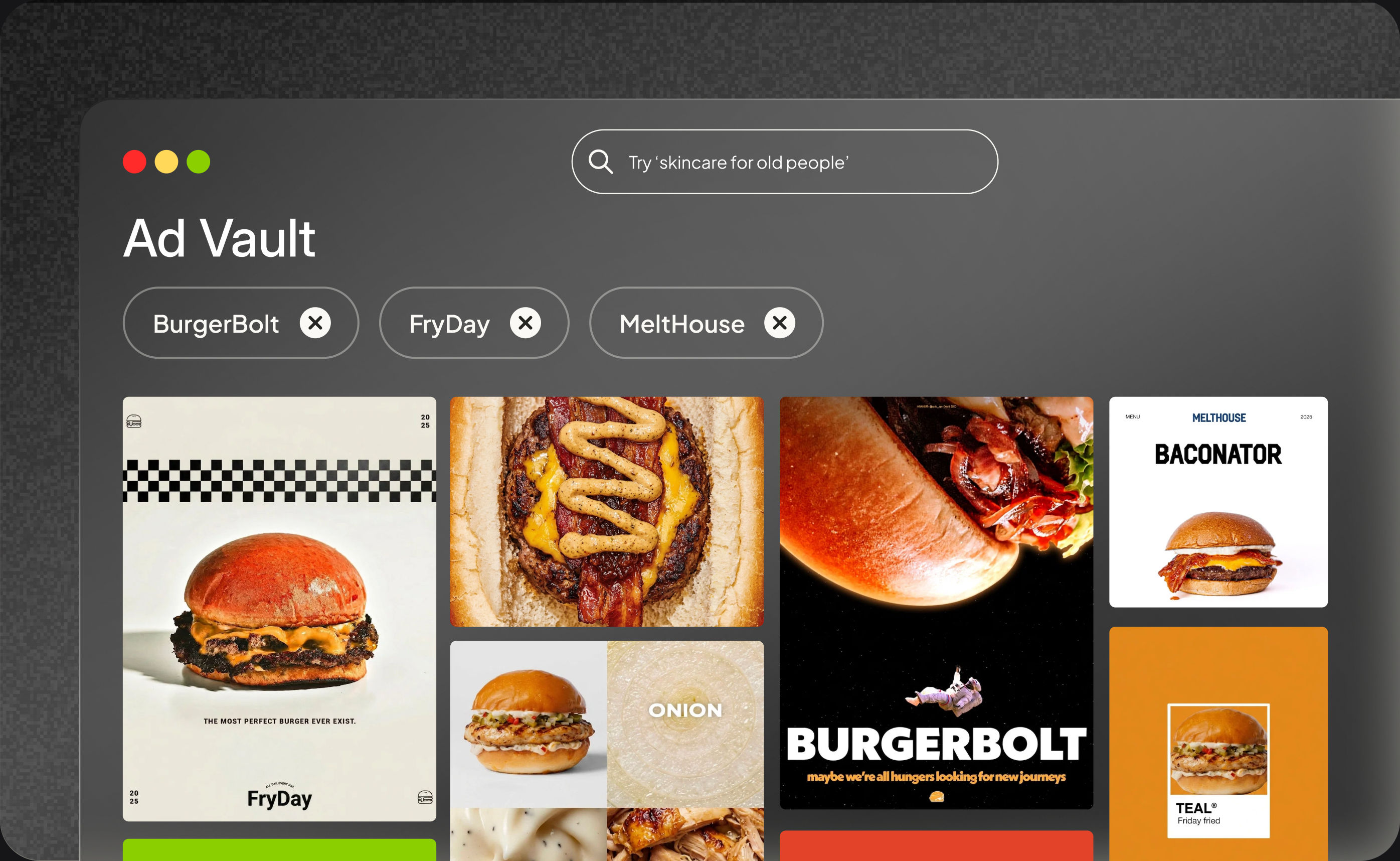 Vibemyad tracking a competitor's live Meta ad library