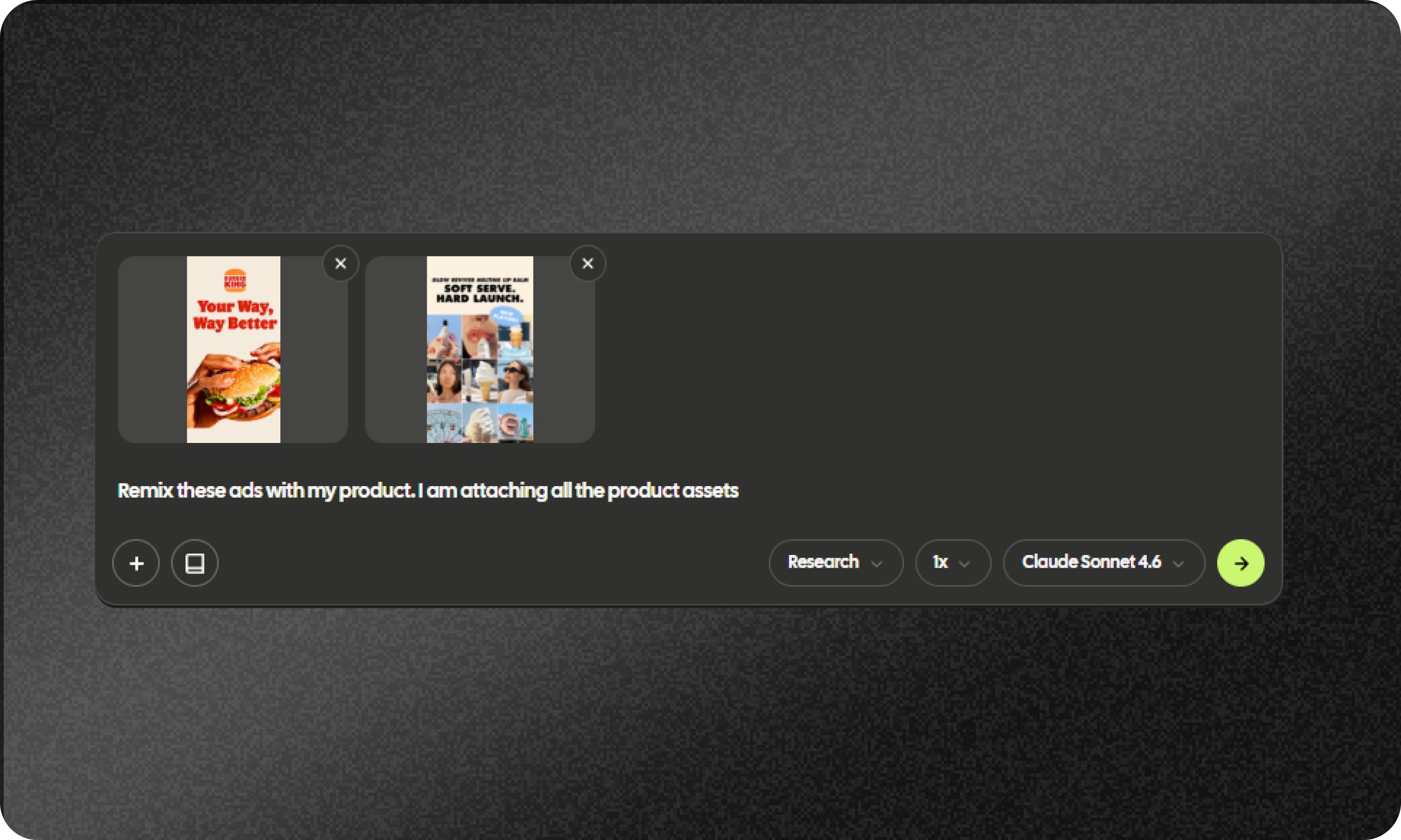 Selecting a reference ad from the surfaced results