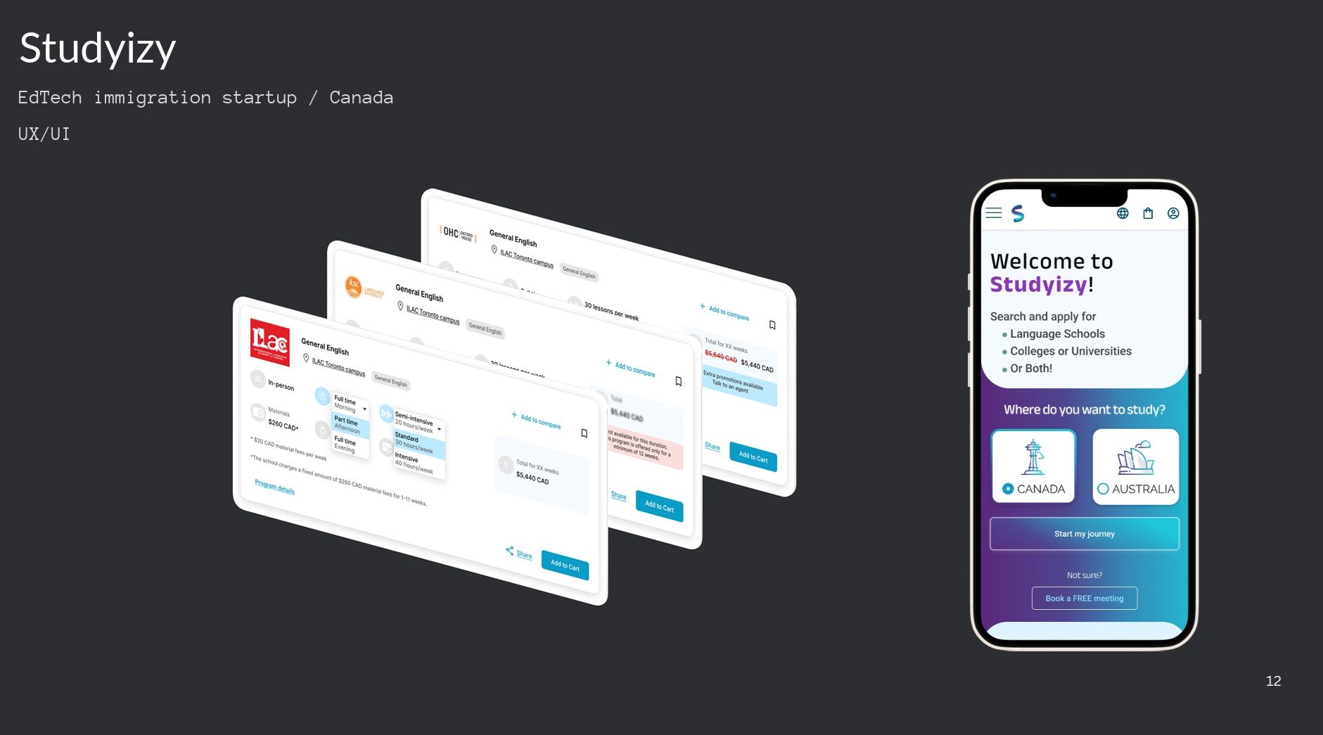 Studyizy search cards redesign
