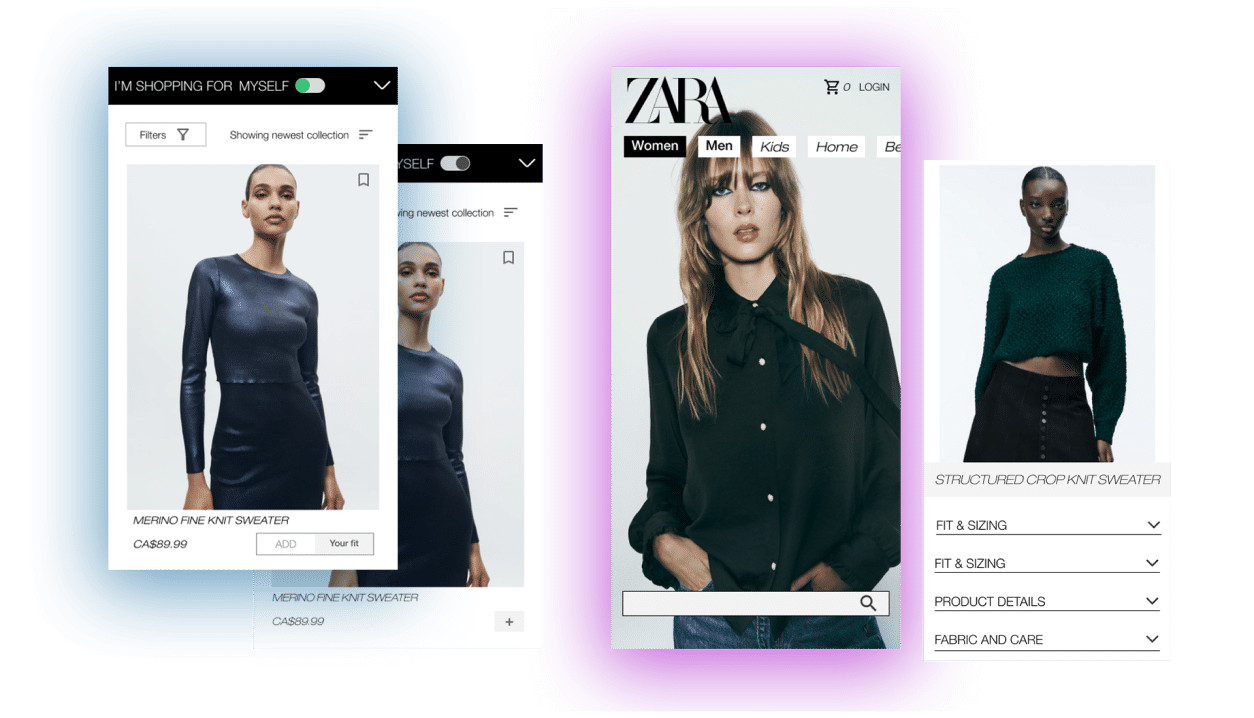 zara all ui design